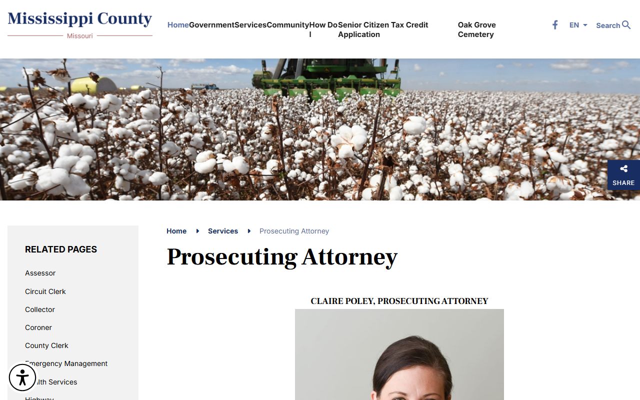 Mississippi County prosecutor page for charges after jail arrest